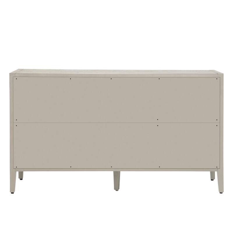 34" Tall MDF 3-door Accent Cabinet with Adjustable Shelf
