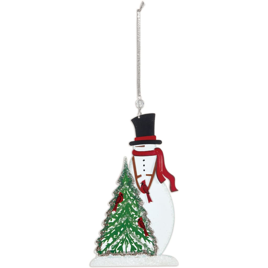 Snowman & Cardinals Ornament - Set of 3