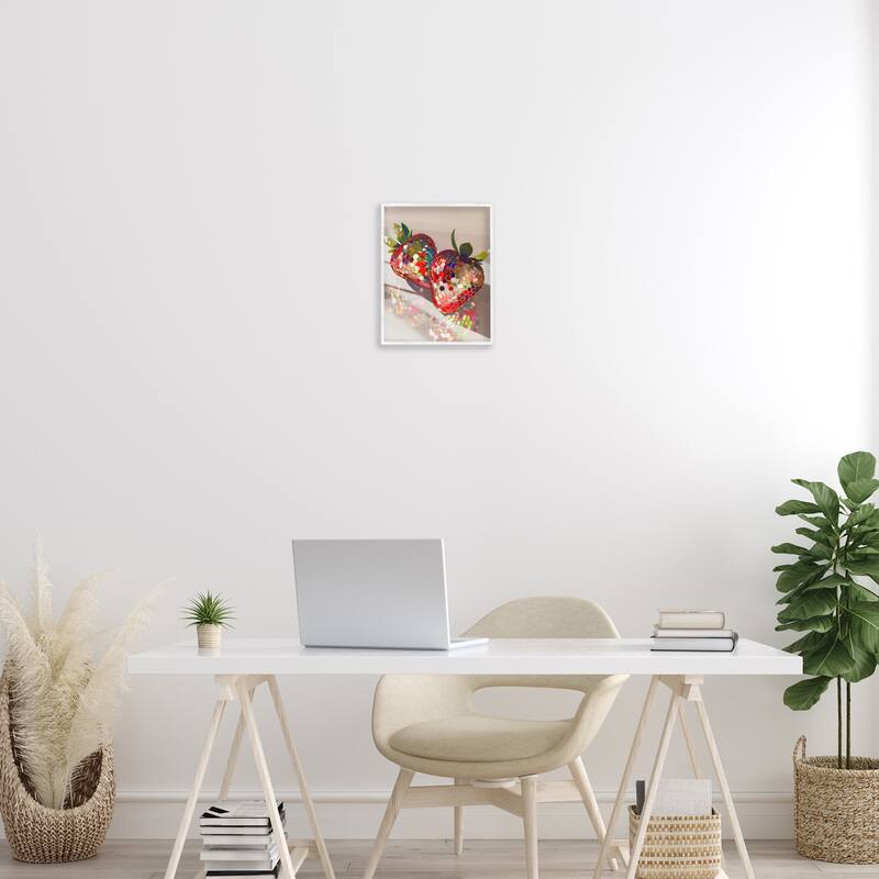 Stupell Reflecting Disco Strawberries Framed Giclee Art Design By Arlington Prints