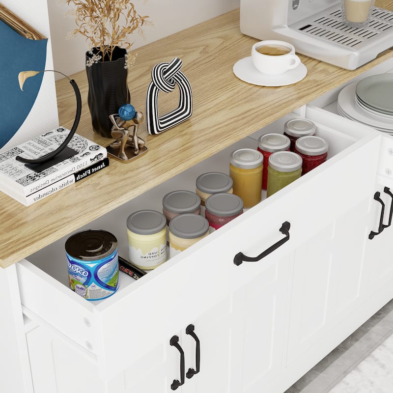 47.95" Farmhouse 4 Doors Storage Sideboard Buffet with 2 Drawers