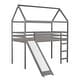 preview thumbnail 5 of 29, Modern Style Loft Bed with Built-in Roof, Slide and Ladder, Space-saving, Twin Size