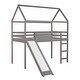 preview thumbnail 5 of 23, Twin Size Loft Bed,House Bed with Slide and Many Supporting Slats,No box spring required