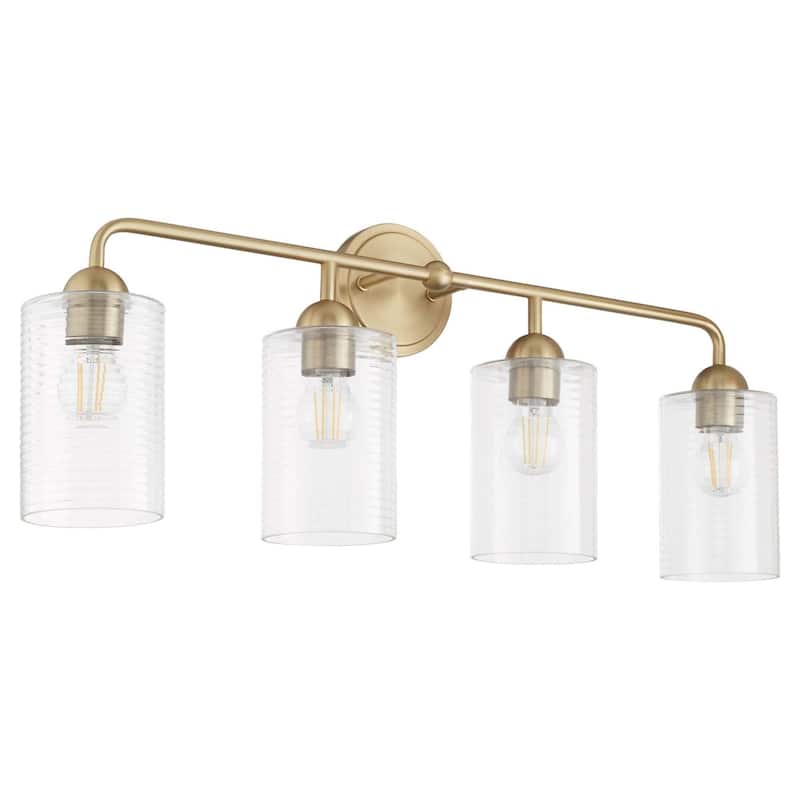 Quorum International 598-4 Charlotte 4 Light 33" Wide Vanity Light - Aged Brass