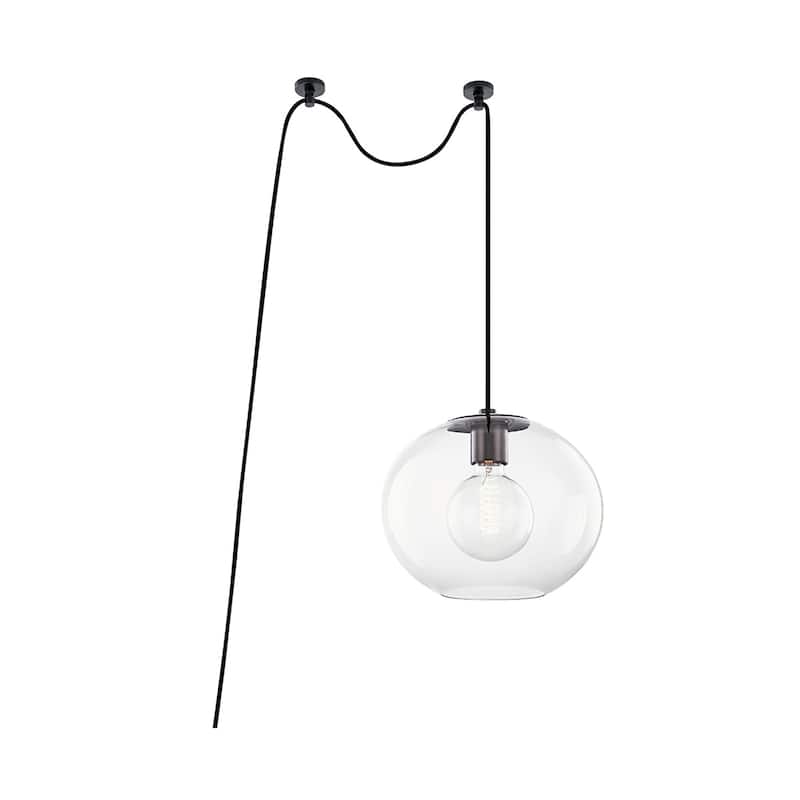 Mitzi by Hudson Valley Margot 10.5-inch Old Bronze Pendant, Clear Glass