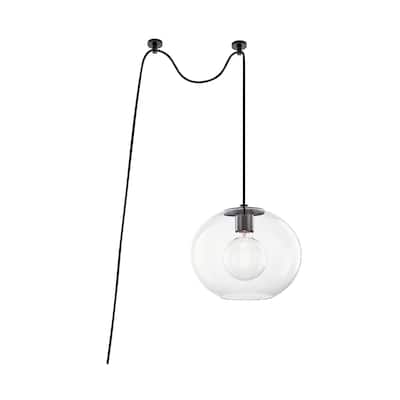 Mitzi by Hudson Valley Margot 10.5-inch Old Bronze Pendant, Clear Glass