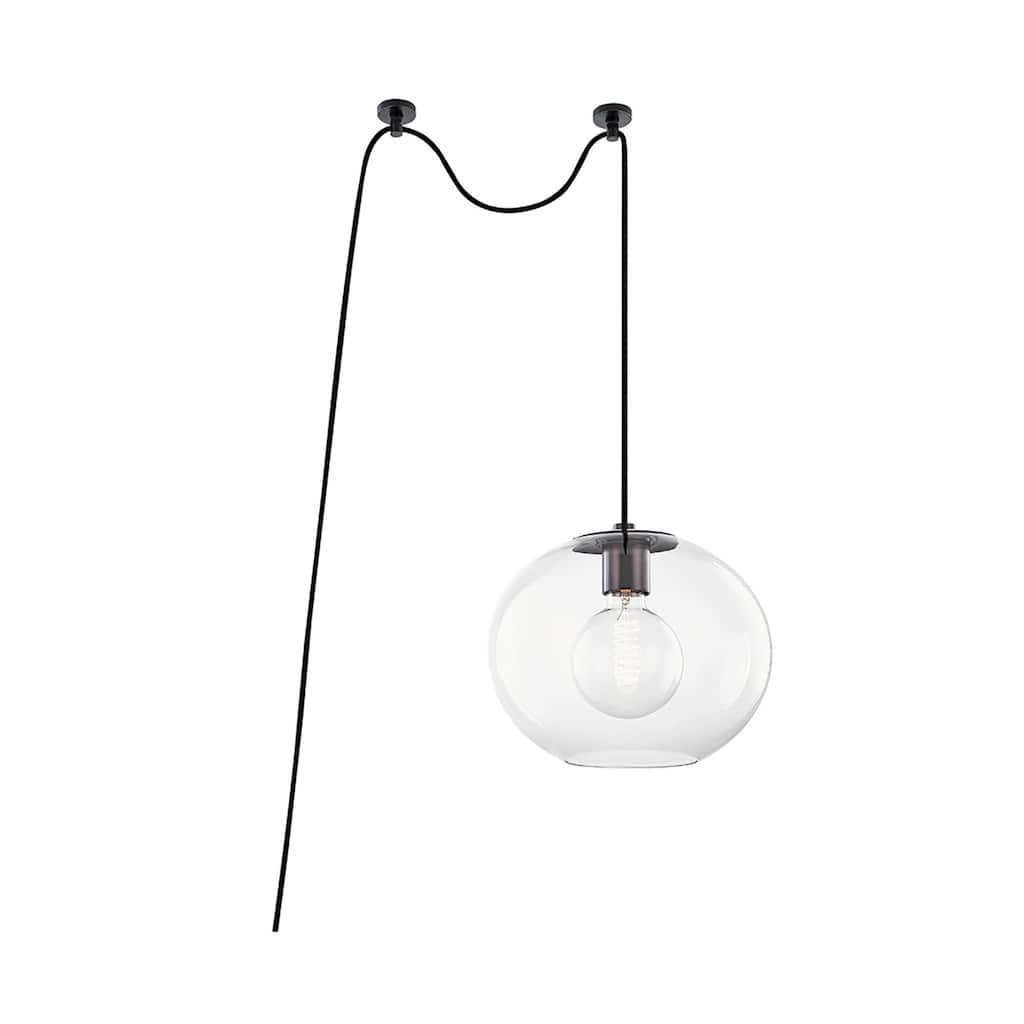 Mitzi by Hudson Valley Margot 10.5-inch Old Bronze Pendant, Clear Glass