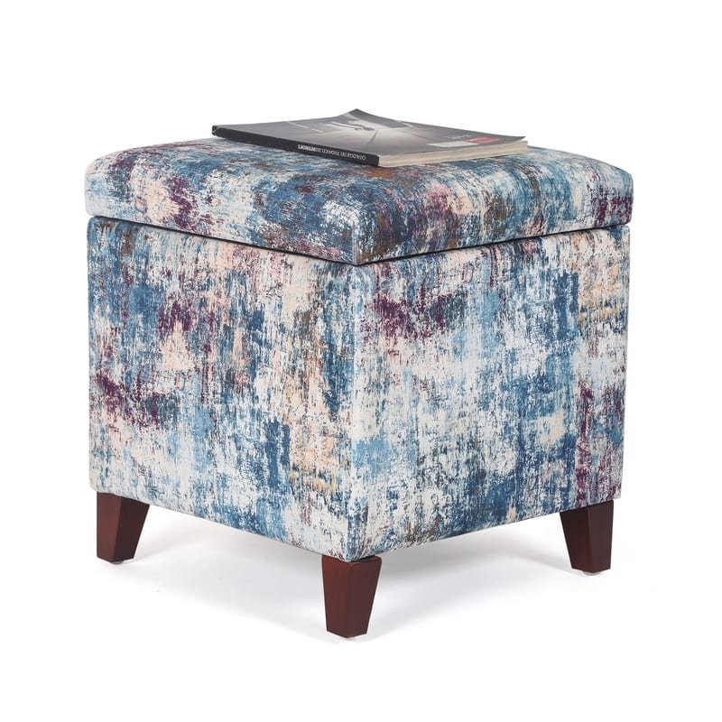 Adeco Square Ottoman with Storage
