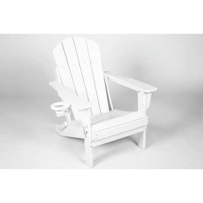 Folding Adirondack Chair with Cup Holder - Weather-Resistant & Durable