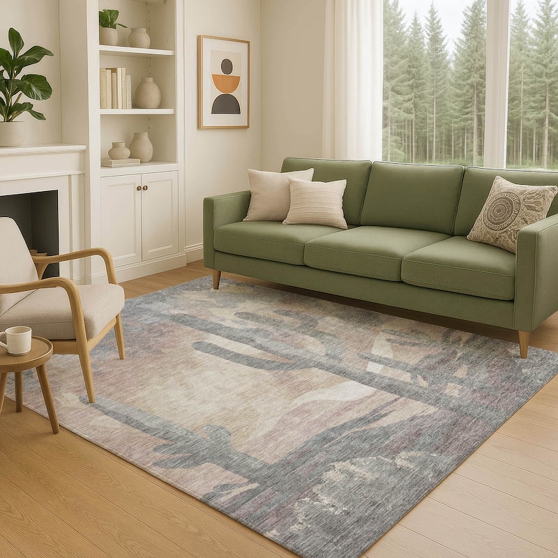 Machine Washable Indoor/ Outdoor Desert Inspiration Chantille Rug