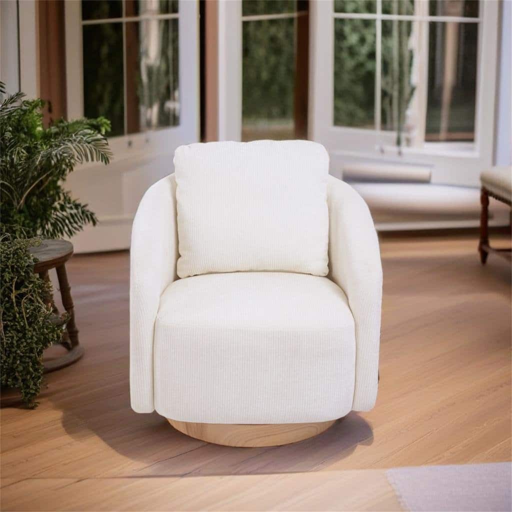 30.3"W Swivel Accent Barrel Chair