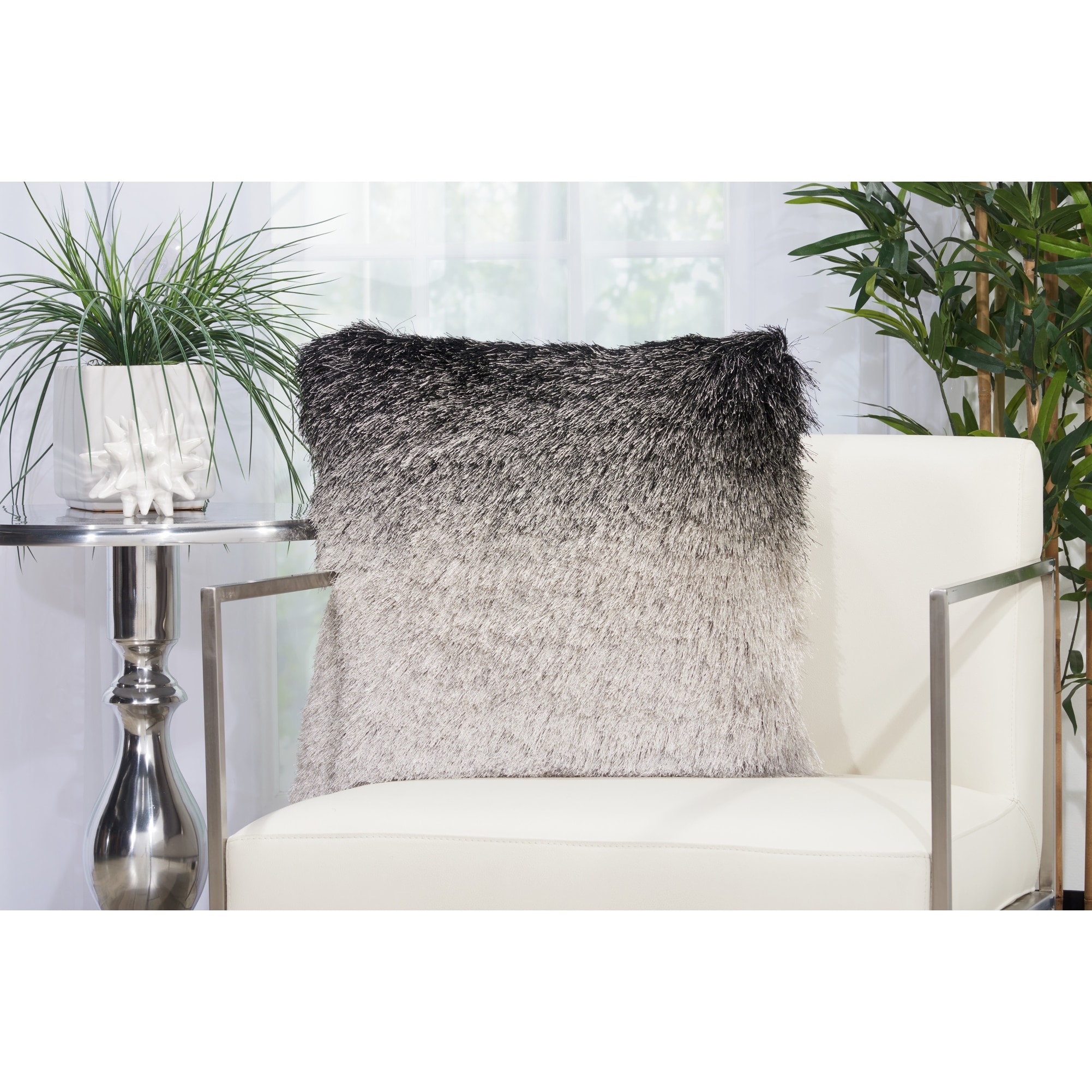 Mina Victory Illusion Ombre Shag Throw Pillow by Nourison