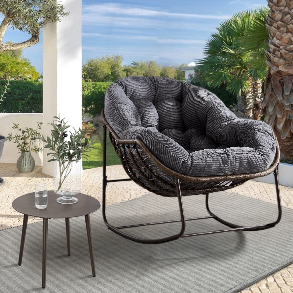 Rattan Chair Modern Rocking Chair Canada SWITTE Outdoor Rocking