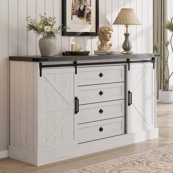 Farmhouse 4 Drawer Dresser, 58.7
