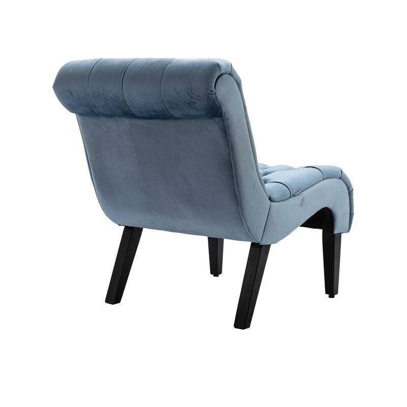 22.83" Buttons Tufted Accent Chair with Wooden Legs