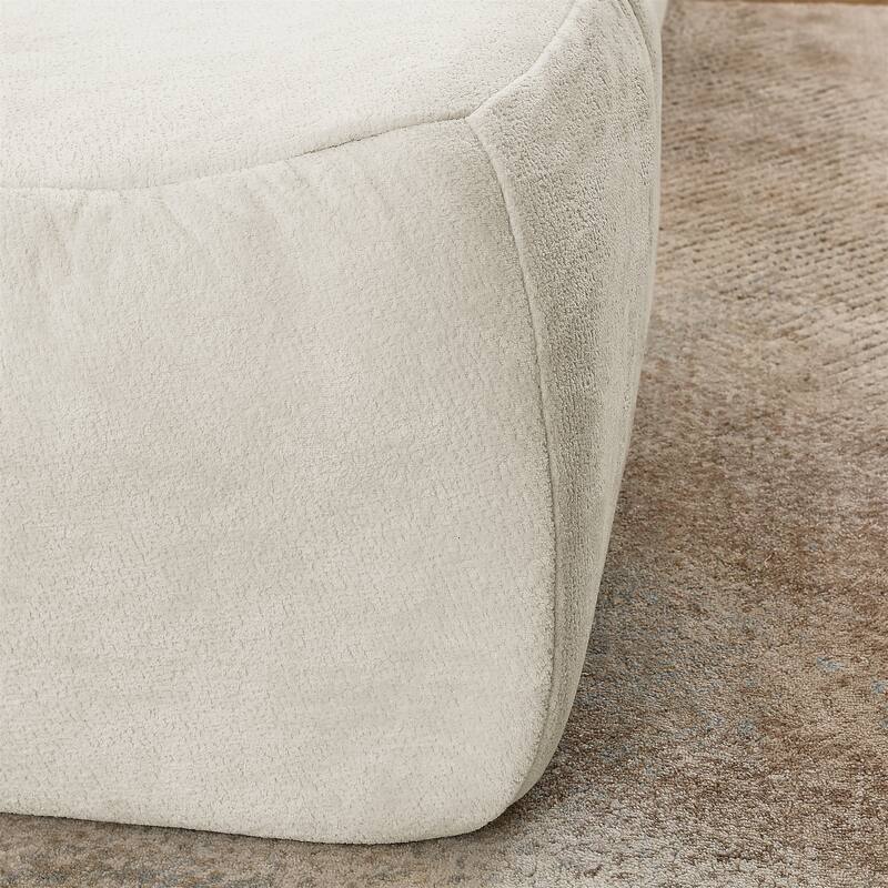 Ergonomic Bean Bag Lounge Chair Lazy Sofa with Ottoman and Lumbar Pillow for Living Room Bedroom