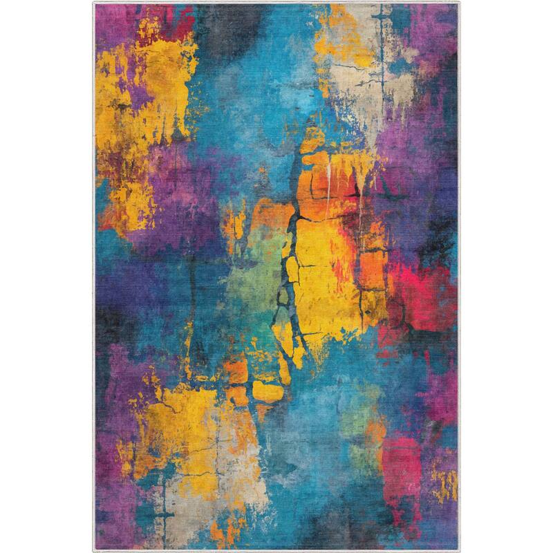 Well Woven Apollo Abstract Energie Bold Modern Multi Low Pile Area Rug