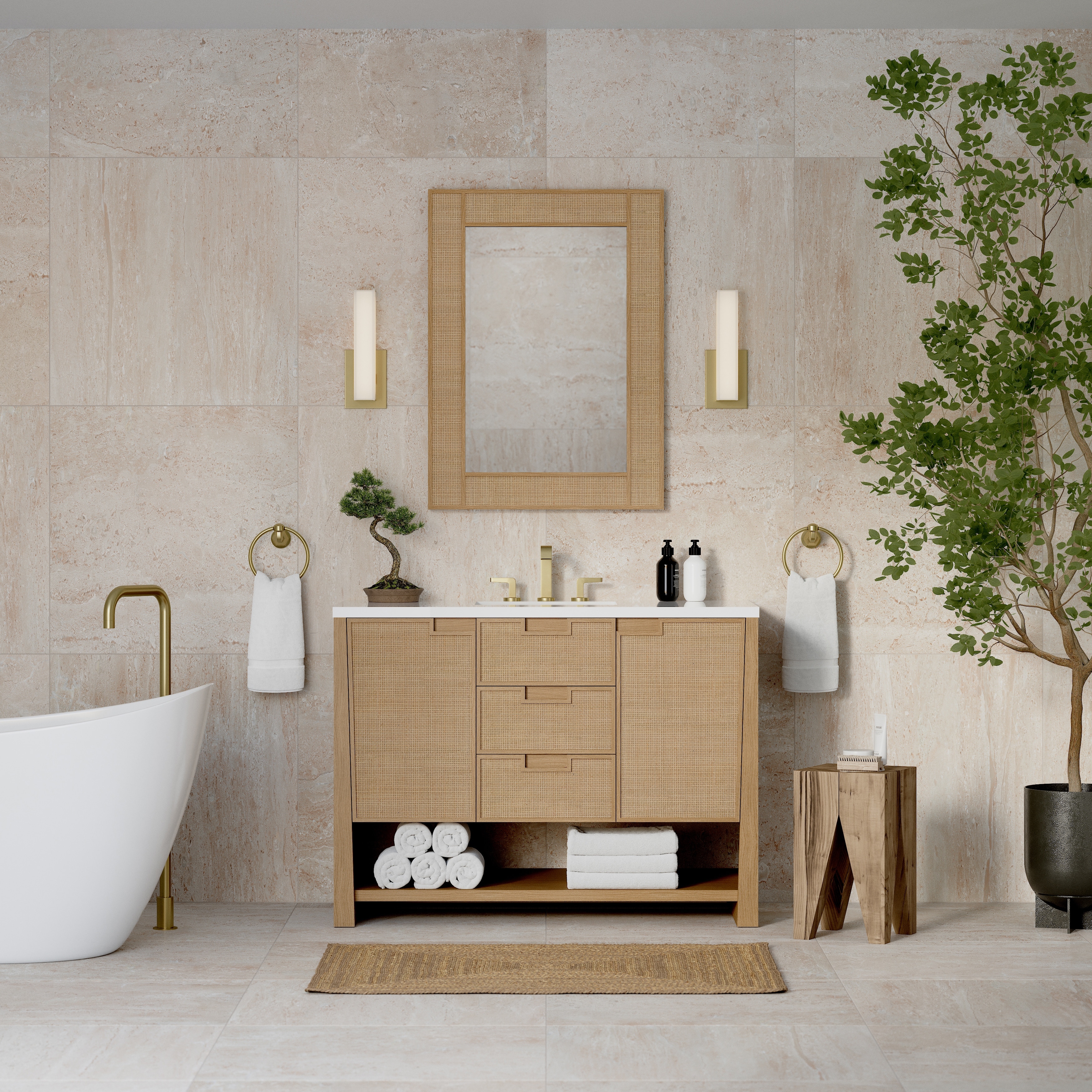 James Martin Vanities Solene 48" Single Vanity, Seaside Oak - 48
