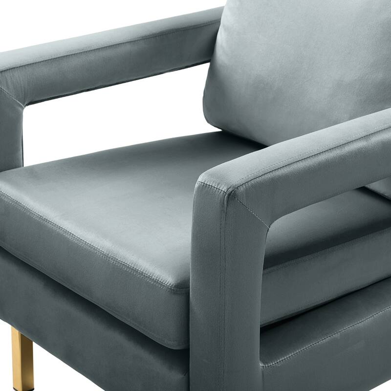 Valentina Comfy Accent Armchair with Golden Metal Legs and Removable Cushions by HULALA HOME