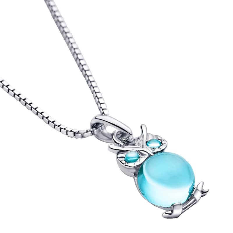 1.8 ct Swiss Blue Topaz Pendant in Sterling Silver