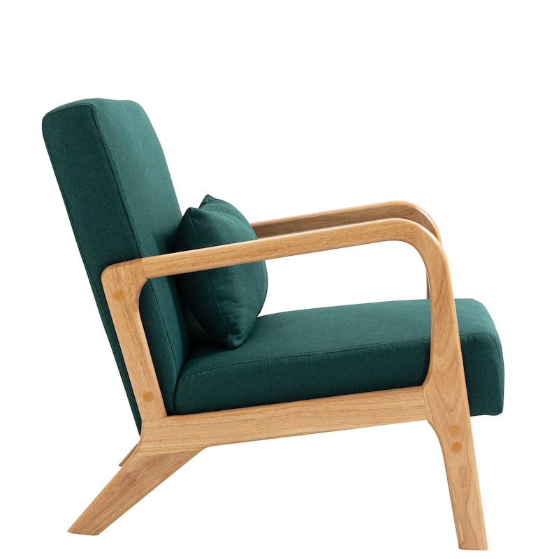 Briston 2 Set Mid Century Modern Wood Accent Chairs with pillow