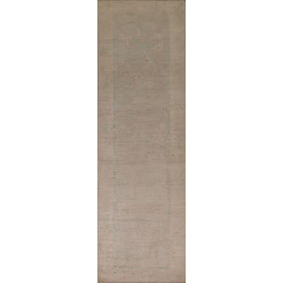 Oushak Oriental Runner Rug Handmade Vegetable Dye Wool Carpet - 3'1"x 11'10"