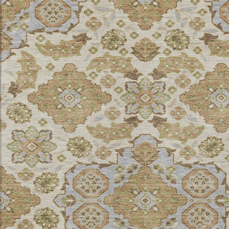 HomeRoots Medallion Traditional Rectangle Outdoor Rug