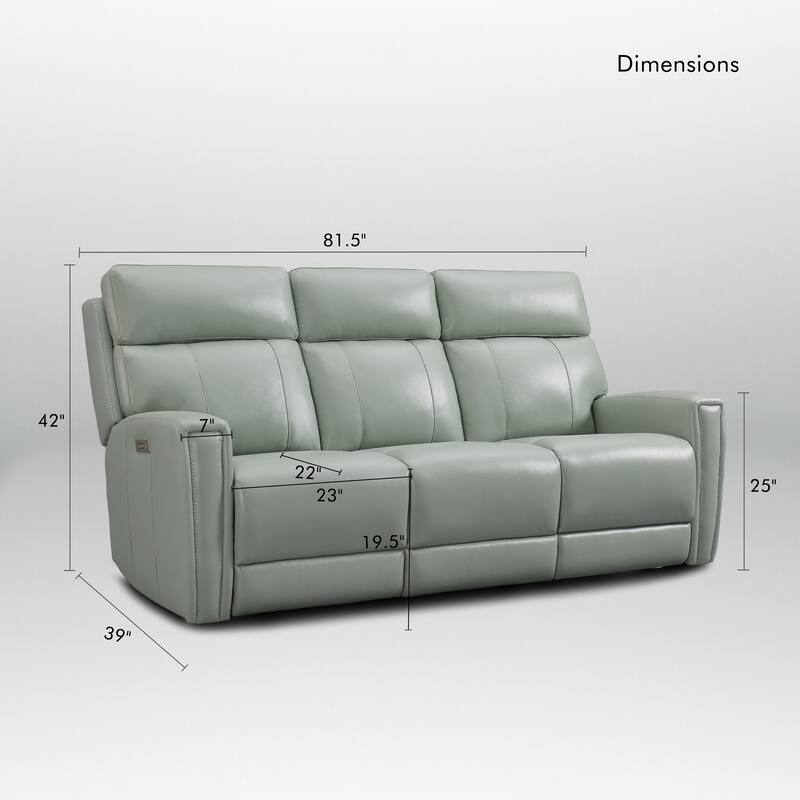 81.5'' Genuine Leather Zero Gravity Power Recliner Sofa with Power Headrest, USB&USB-C Port