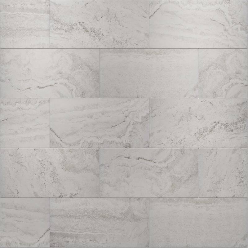 Cruz Bay Studio MKT61152 Tufo - 12" x 24" Rectangle Floor and Wall - White Matte