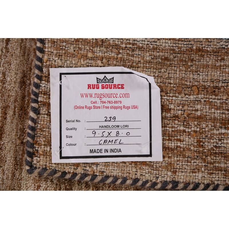 Hand Knotted Oriental 100% Wool Carpet Tribal Tribal Brown Gabbeh Area Rug - 9' 5'' X 8' 0''