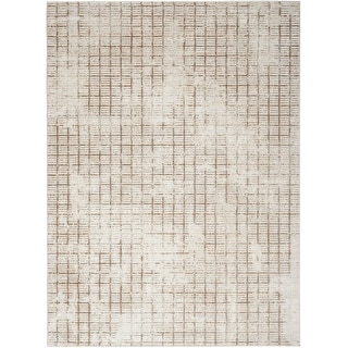 Nourison Dew Indoor only Beige Geometric Area Rug