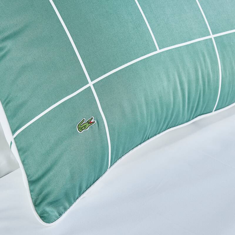 Lacoste Ashcombe Check Reversible 3-Piece Cotton Comforter Set
