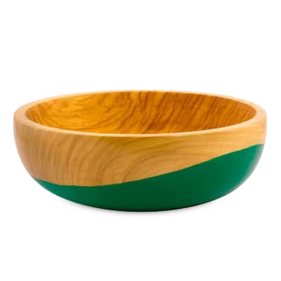 Novica Handmade Spicy Green Wood Bowl (Large)