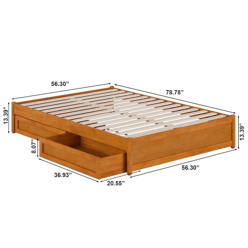 Barcelona Panel Platform Bed with Storage Drawers