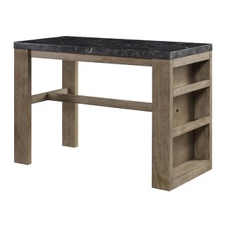 53" Counter Dining Table in Marble and Oak Finish