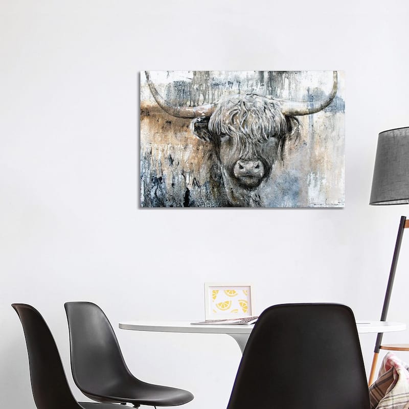 iCanvas "Highland Cow II" by Studio Paint-Ing Canvas Print - 26x40x1.5