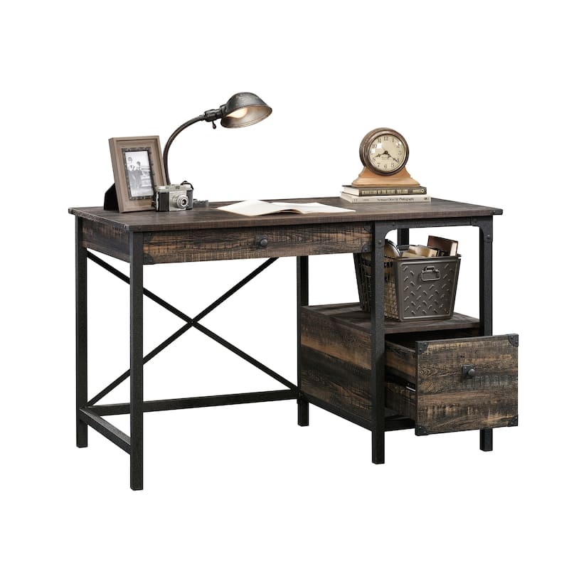 Wood Desk with Rustic Industrial Style