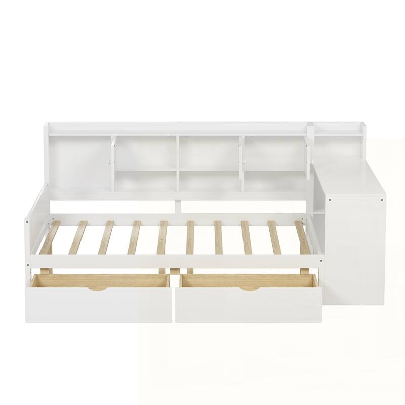 Daybed with Seven Storage Cabinets and Two Storage Drawers