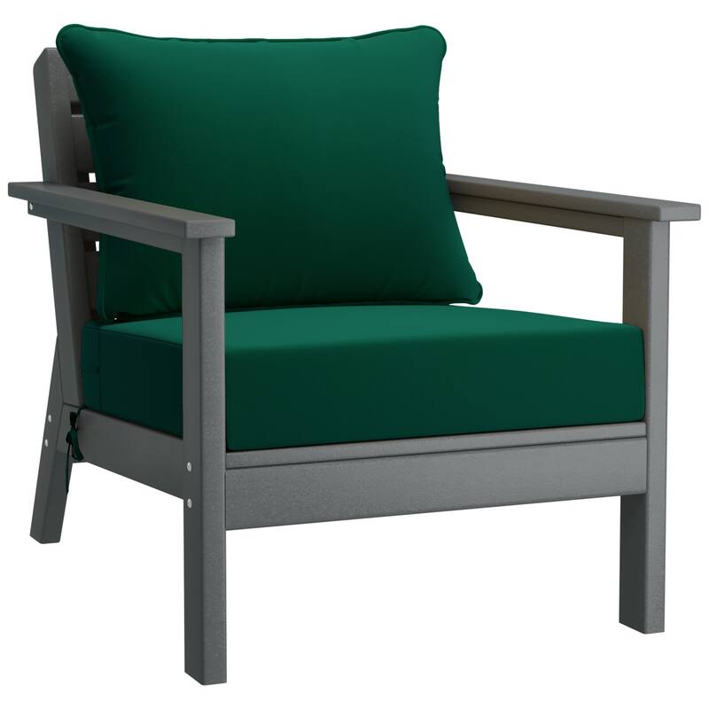 Birchwood All Weather HDPE Outdoor Patio Gray Deep Seating Conversation Set (6-Piece Set)