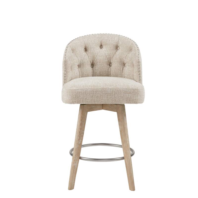 Madison Park Boyle Upholstered 360 Degree Swivel Counter Stool 26" H