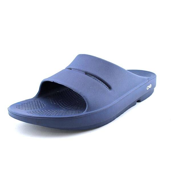 Shop Oofos Ooahh Men Open Toe Synthetic Blue Slides Sandal