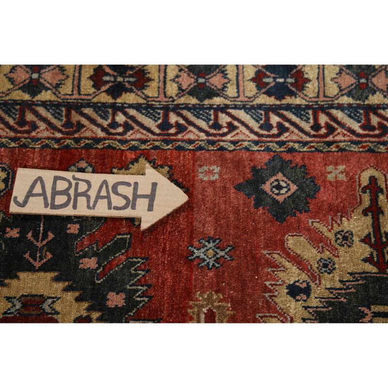 Hand Knotted Oriental 100% Wool Carpet Traditional Geometric Oranges & Rust Kazak Area Rug - 6' 0'' X 3' 10''