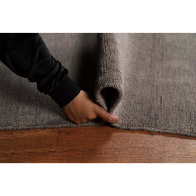 Gray Gabbeh Modern Rug Hand-Knotted Wool Carpet - 3'10"x 5'10"