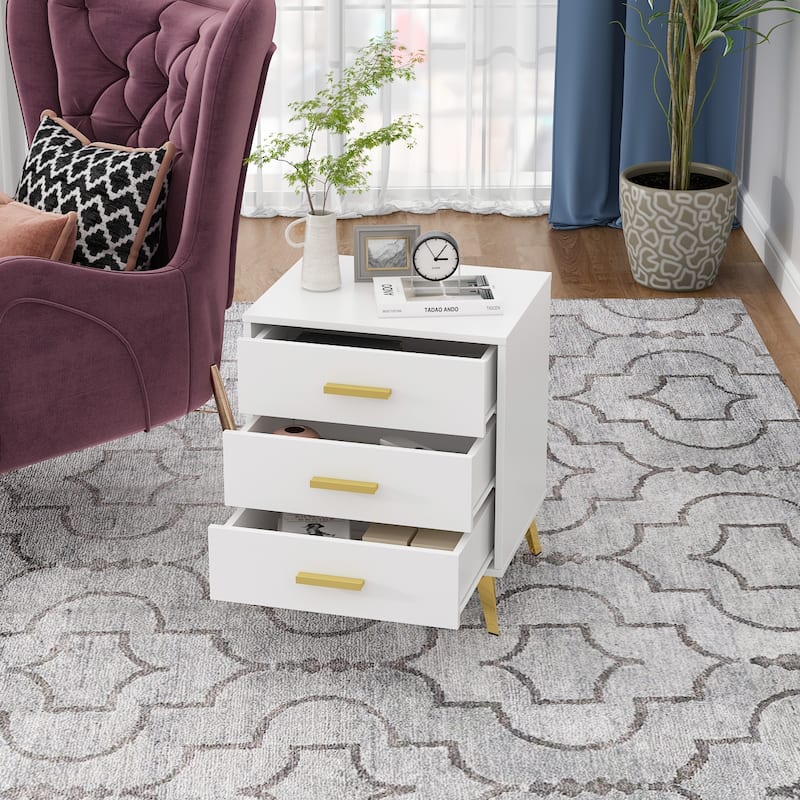 23.6'' Tall 3 - Drawer Nightstand End Table Beside Table Spray Paint