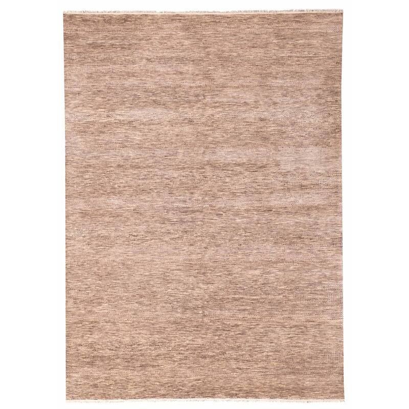 ECARPETGALLERY Hand-knotted Finest Silk Shadow Taupe Viscose, Wool Rug - 9'0 x 12'2