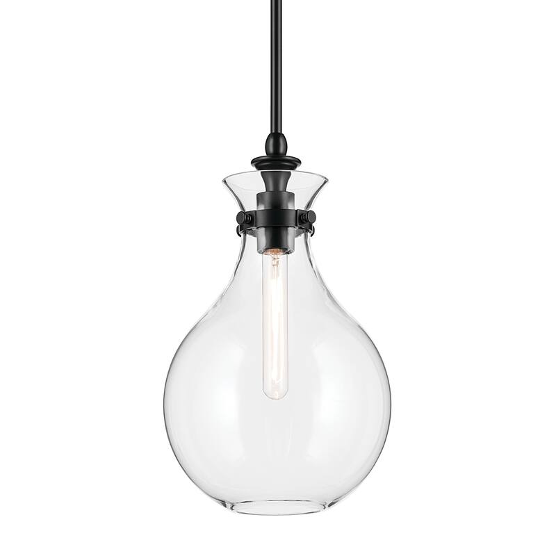 Kichler Lighting Laria 9.75 Inch 1 Light Pendant with Clear Glass in Black