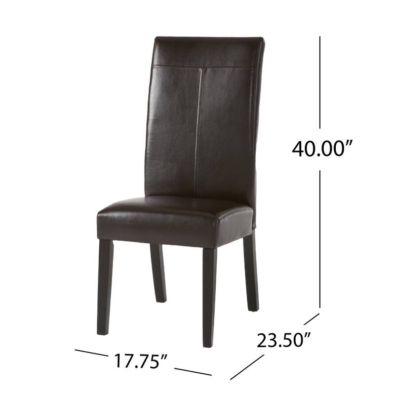 Lissa Chocolate Brown Polyurethane Dining Chair (Set of 2) by