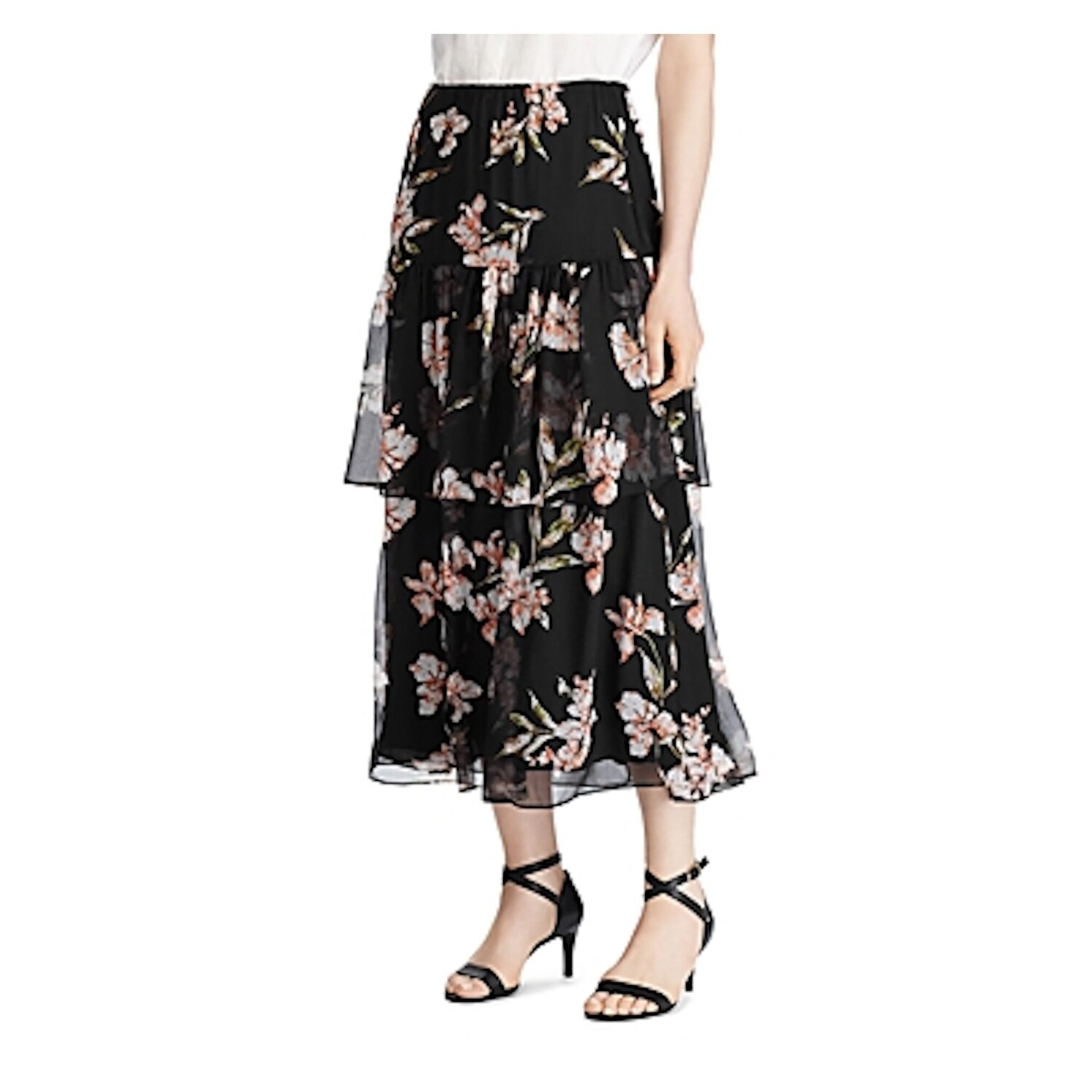 tea length black skirt