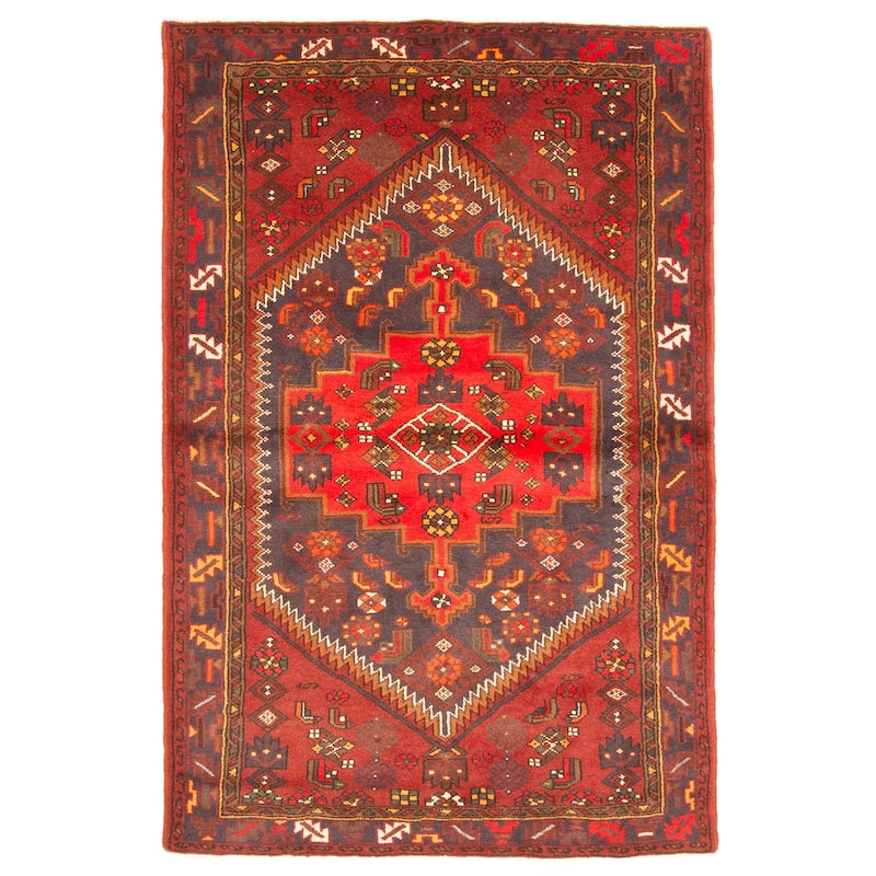 ECARPETGALLERY Hand-knotted Andelz Navy Wool Rug - 4'2 x 6'4