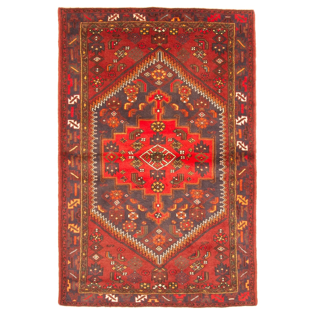 ECARPETGALLERY Hand-knotted Andelz Navy Wool Rug - 4'2 x 6'4