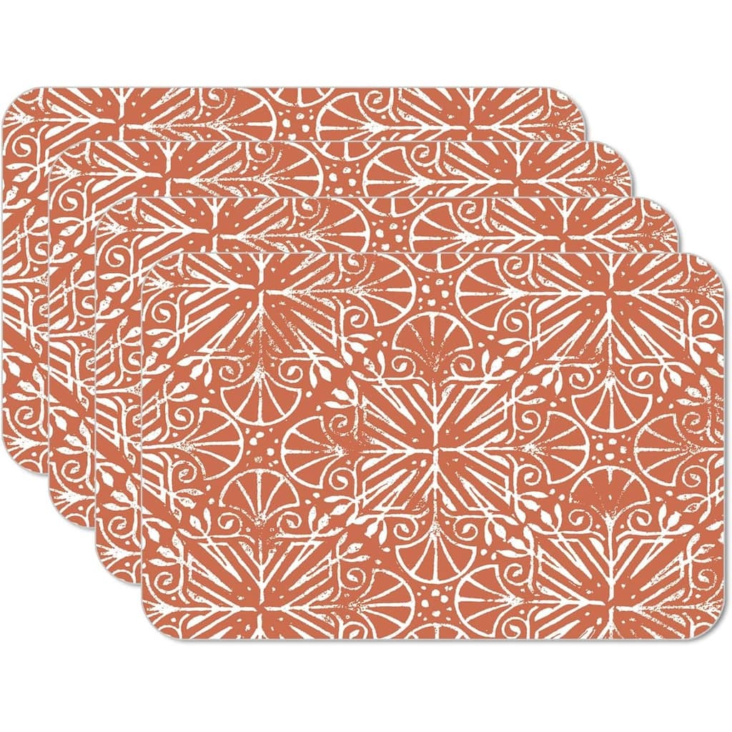 Mohave 4 Pack Reversible Easy Care Flexible Plastic Placemats Made in The USA BPA Free Easily Wipes Clean